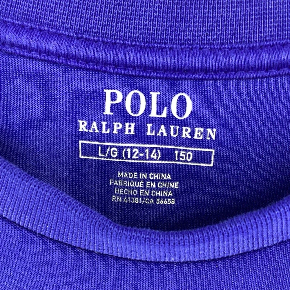 Girls Polo Ralph Lauren Short Sleeve Big Pony Cotton Dress- Blue- Large (14/16)